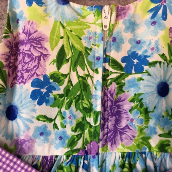 Jessica Ann Dress 18 Month Baby Girl Purple Floral Plaid Tie Back Summer Tank - Picture 6 of 9